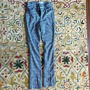 Hollister ultra high rise blue plaid pants size S Long